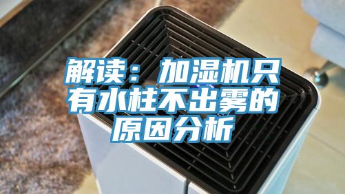 解讀：加濕機隻有水柱不出霧的原因分析