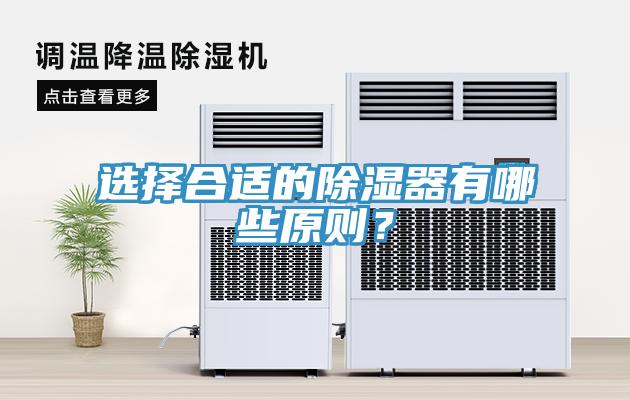 選擇合適的除濕器有哪些原則？
