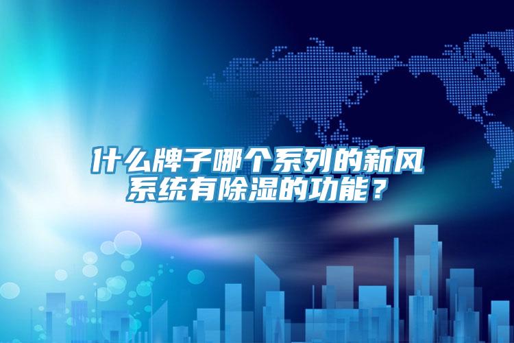 什麽牌子哪個係列的新風係統有除濕的功能？