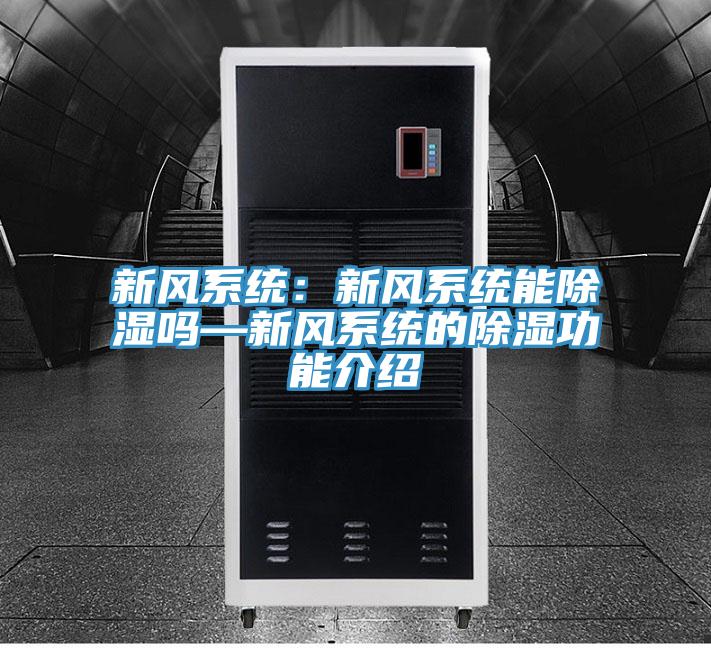 新風係統：新風係統能除濕嗎—新風係統的除濕功能介紹