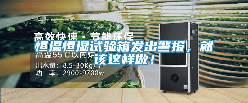 恒溫恒濕試驗箱發出警報，就該這樣做！
